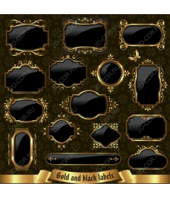  A collection of Elegant Label in gold and black color
