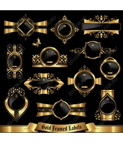  Collection of labels with gold frames