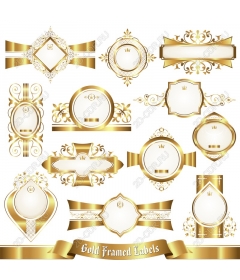  Collection of labels with gold frames