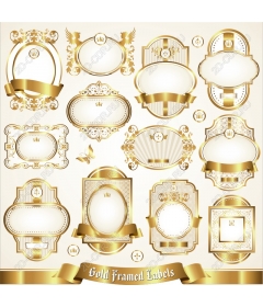  Collection of labels with gold frames
