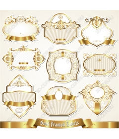 Package label in a gold frame
