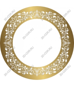  Elegant gold ornamental round frame