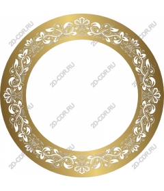 Golden decorative floral frame
