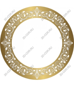 Golden decorative round frame