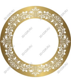 Round gold floral frame