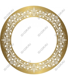 Golden decorative round frame