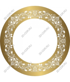 Golden decorative round frame