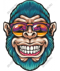  Bright cartoon monkey with sunglasses