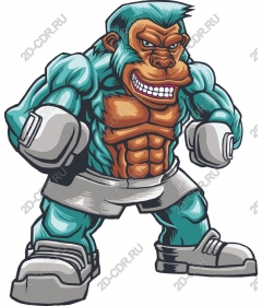  Ferocious gorilla Boxing