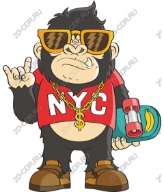  Skateboard Funky Gorilla