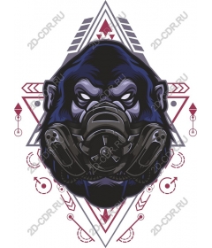 Gorilla Power: Daring in gas mask