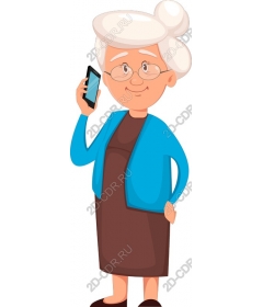 Cheerful elderly woman with mobile phone