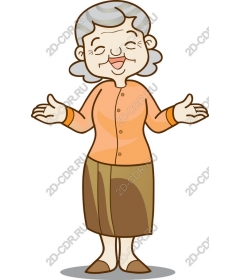 Cheerful character of the grandmother