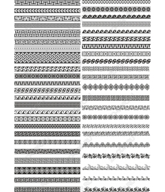 Набор геометрических бордюров и узоров