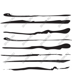  Artistic set of black brush strokes