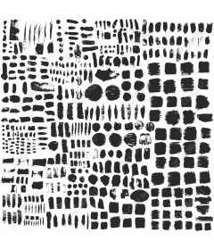  Collection of brush strokes, black brush