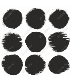  Black set of wheels for brush strokes