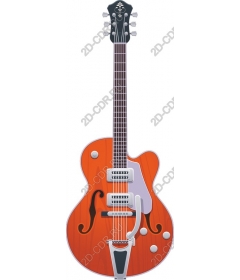  Bright semi-acoustic electric guitar