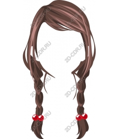 Hair in braids, with cherry accessories