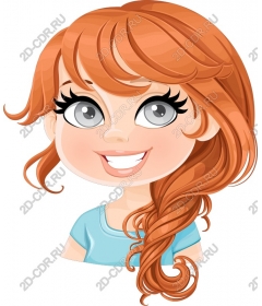 Cheerful redhead character