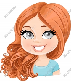  Cartoon girl with red hair