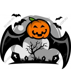  Pumpkin Halloween bat wings