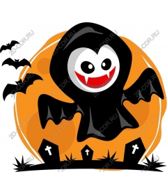 Playful Ghost of a vampire on Halloween