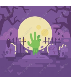  Halloween with zombie hand