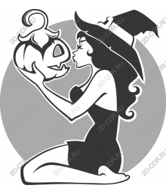  Halloween witch and pumpkin