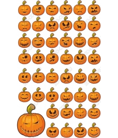 Set of cliparts" Pumpkin " — 45 unique ones