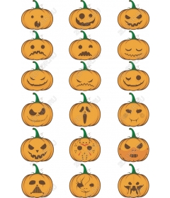 Set of cliparts "Ghost Pumpkin"