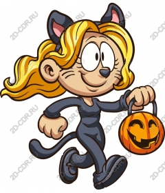Playful Cat-Girl Halloween