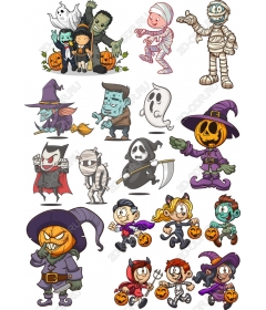 Halloween Set: Creepy and funny characters