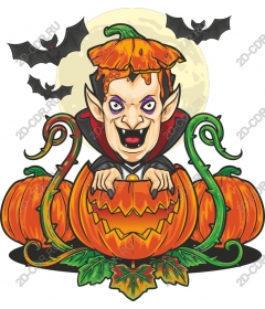  Halloween pumpkin-vampire