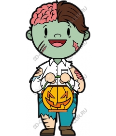 Playful zombie sweets lover