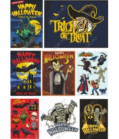 A set of Halloween-themed cliparts -
