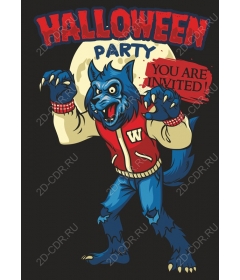 Playful style party werewolf on Halloween