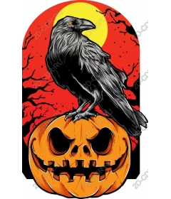  Ghost crows in pumpkin Halloween