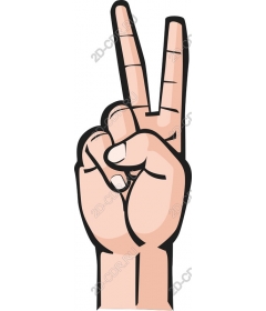  A hand with a gesture of peace