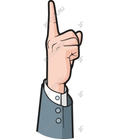The gesture of a raised index finger