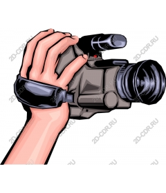  The hand holding the camcorder