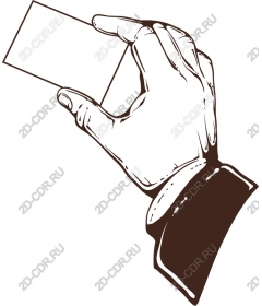  Hand holding blank card
