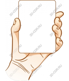  Hand holding blank card
