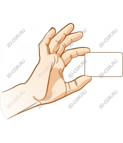  Hand holding blank card