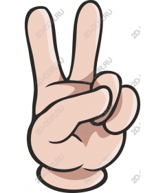  A hand with a gesture of peace