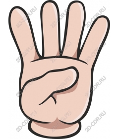 The gesture of the four fingers