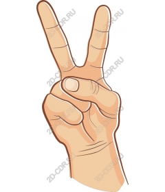  A hand with a gesture of peace