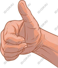  A hand with a raised thumb