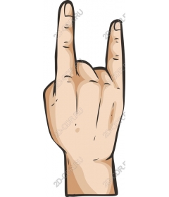  Rock-n-roll gesture of his hand