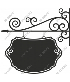  Elegant hanging sign with wrought iron